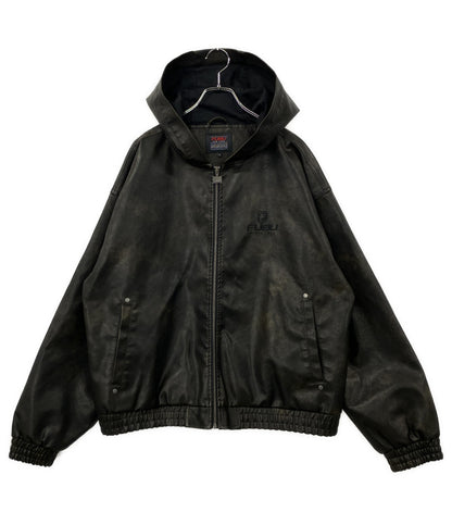 FUBU ブルゾン フード付きジャケット フェイクレザー メンズ SIZE L フブ