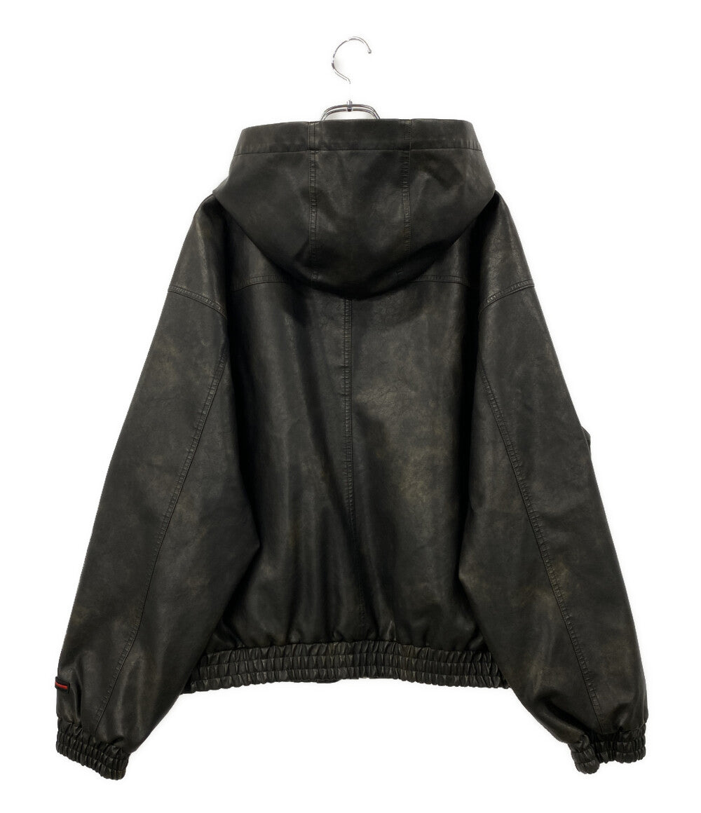 FUBU ブルゾン フード付きジャケット フェイクレザー メンズ SIZE L フブ