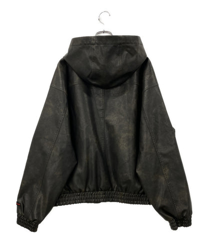 FUBU ブルゾン フード付きジャケット フェイクレザー メンズ SIZE L フブ