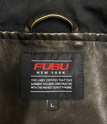 FUBU ブルゾン フード付きジャケット フェイクレザー メンズ SIZE L フブ