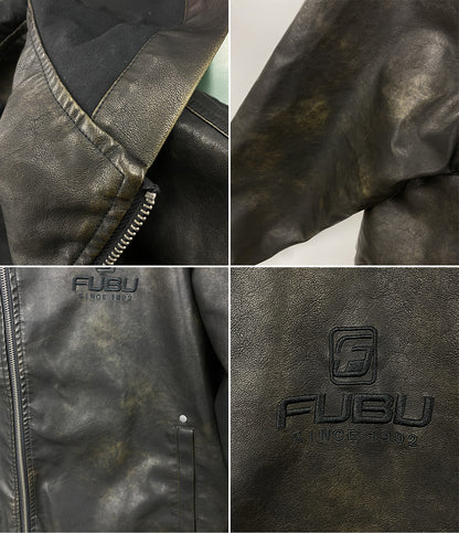 FUBU ブルゾン フード付きジャケット フェイクレザー メンズ SIZE L フブ