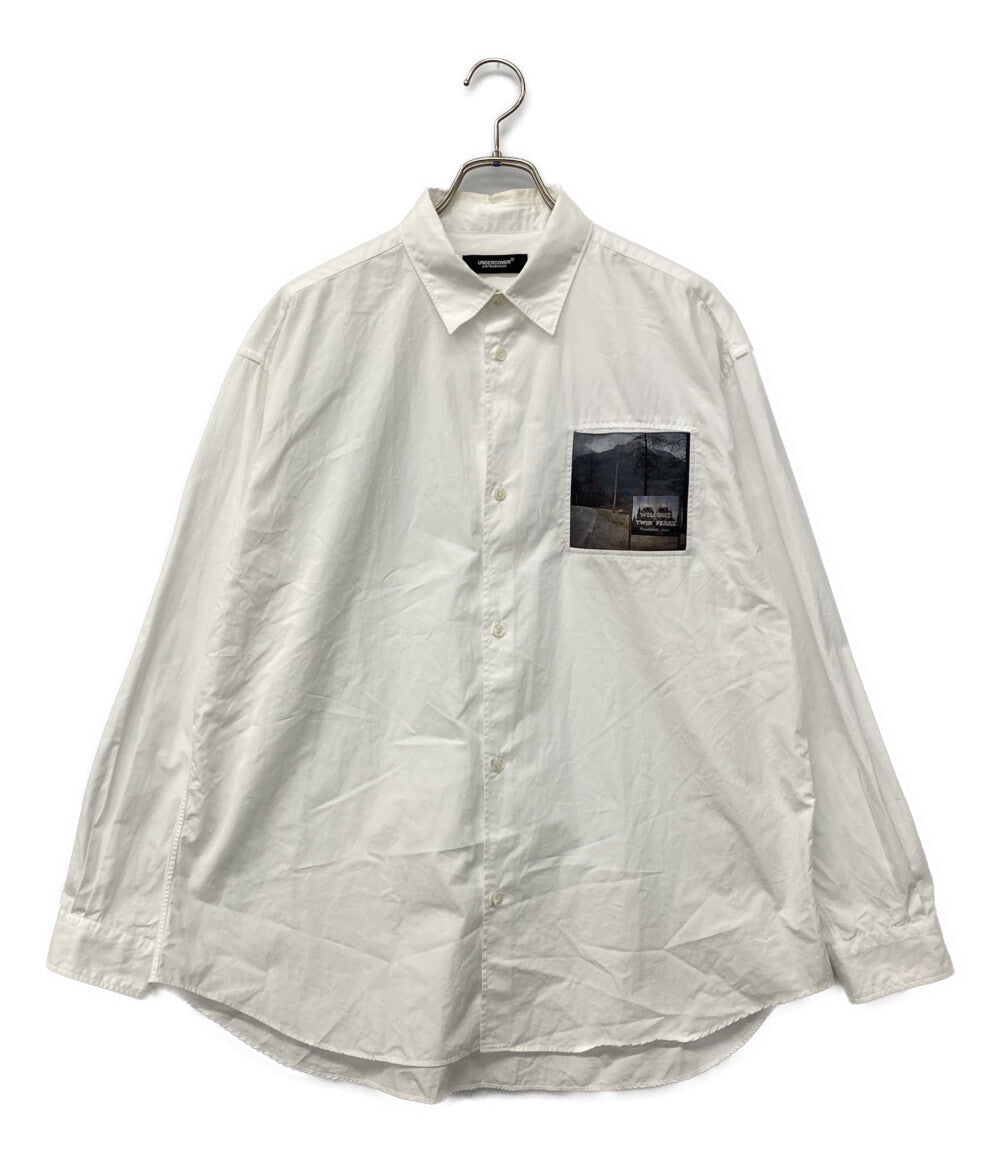 UNDERCOVER ロゴパッチシャツ 長袖シャツ ×TWIN PEAKS ホワイト 24AW UC2D4401-1 メンズ SIZE 2 アンダーカバー