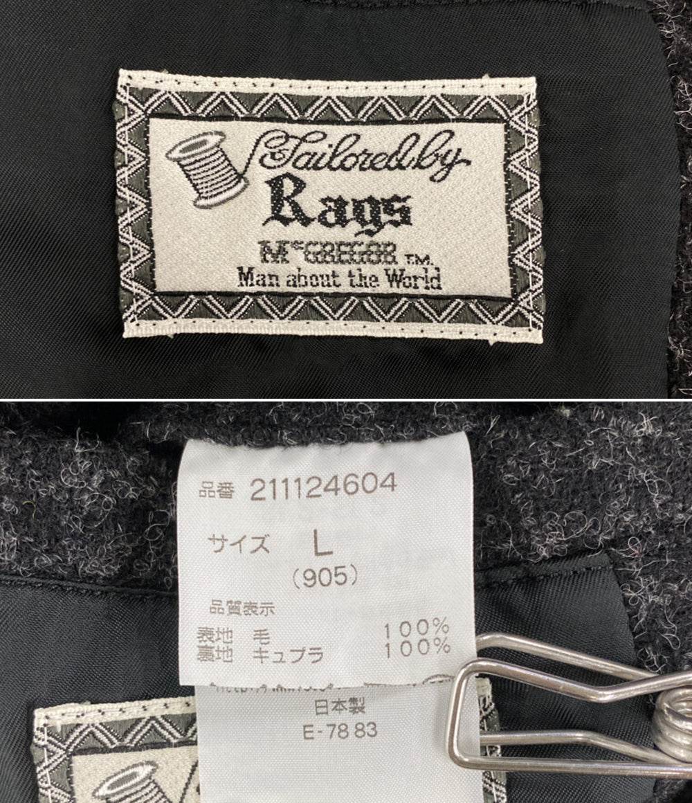 Rags McGREGOR ダブルブレストチェスターコート 千鳥格子 メンズ SIZE L ラグスマックレガー