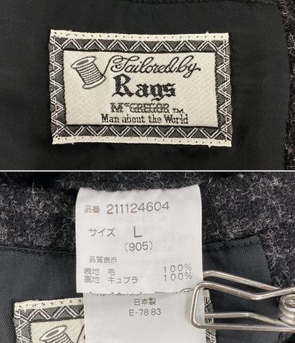 Rags McGREGOR ダブルブレストチェスターコート 千鳥格子 メンズ SIZE L ラグスマックレガー