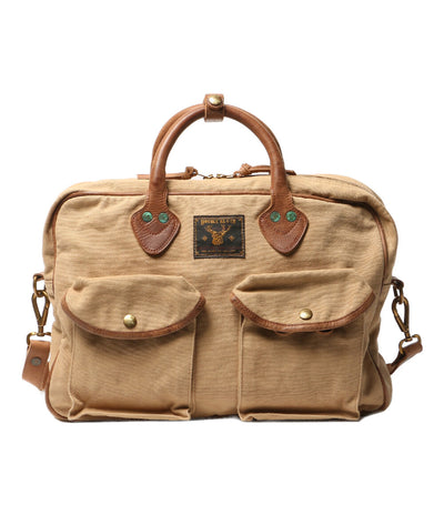 RRL RALPH LAUREN レザートリム キャンバス ブリーフケース ヴィンテージ加工 メンズ ダブルアールエル