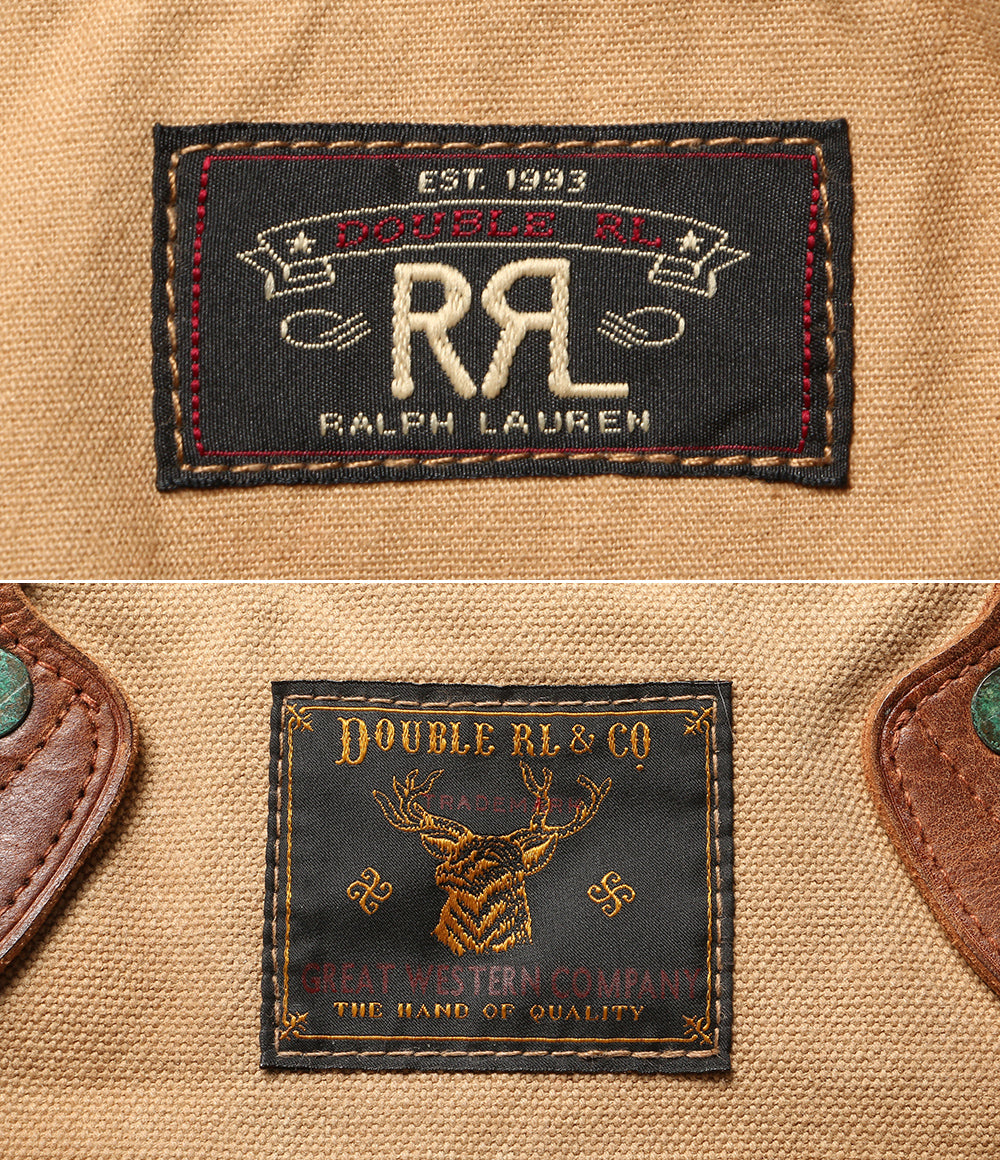 RRL RALPH LAUREN レザートリム キャンバス ブリーフケース ヴィンテージ加工 メンズ ダブルアールエル