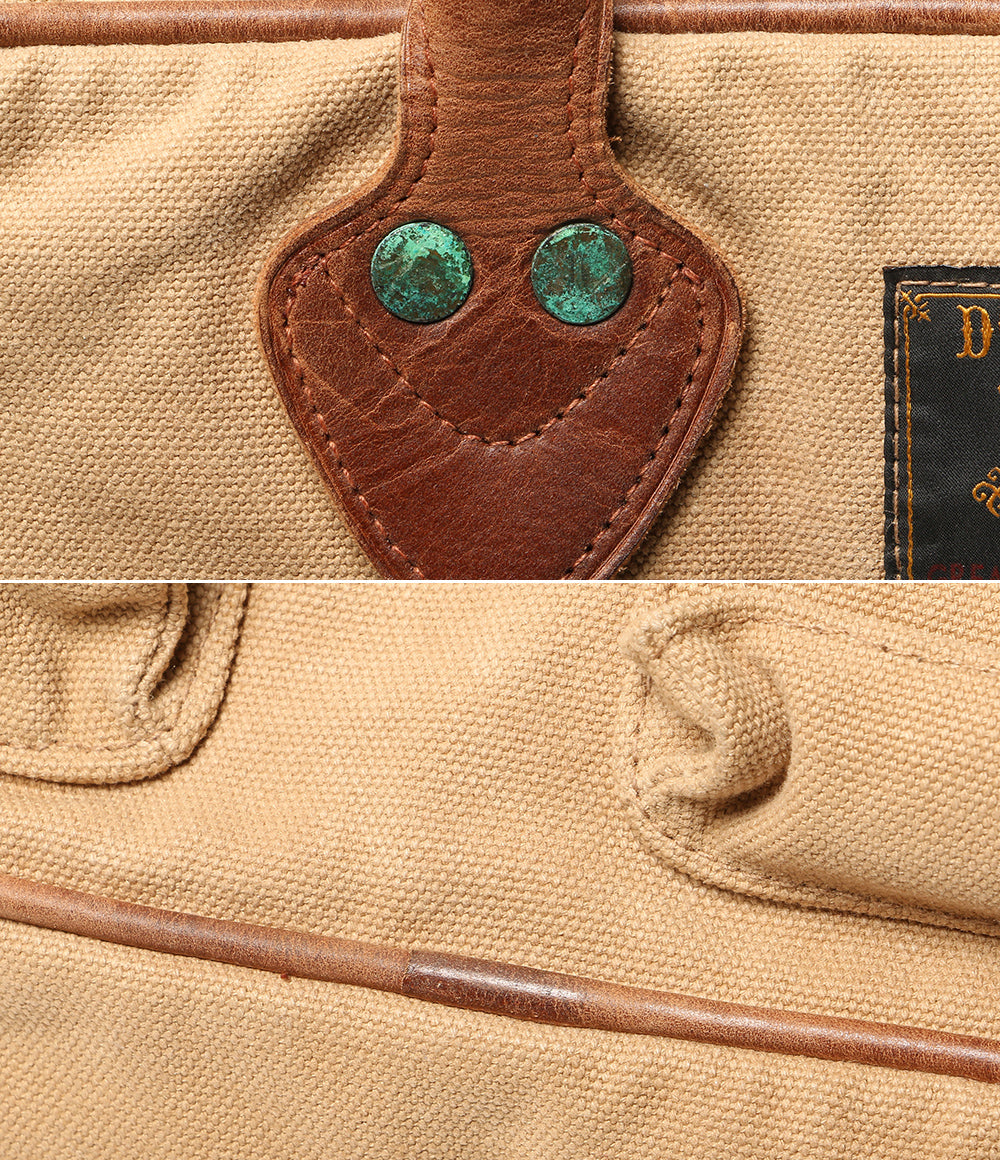 RRL RALPH LAUREN レザートリム キャンバス ブリーフケース ヴィンテージ加工 メンズ ダブルアールエル