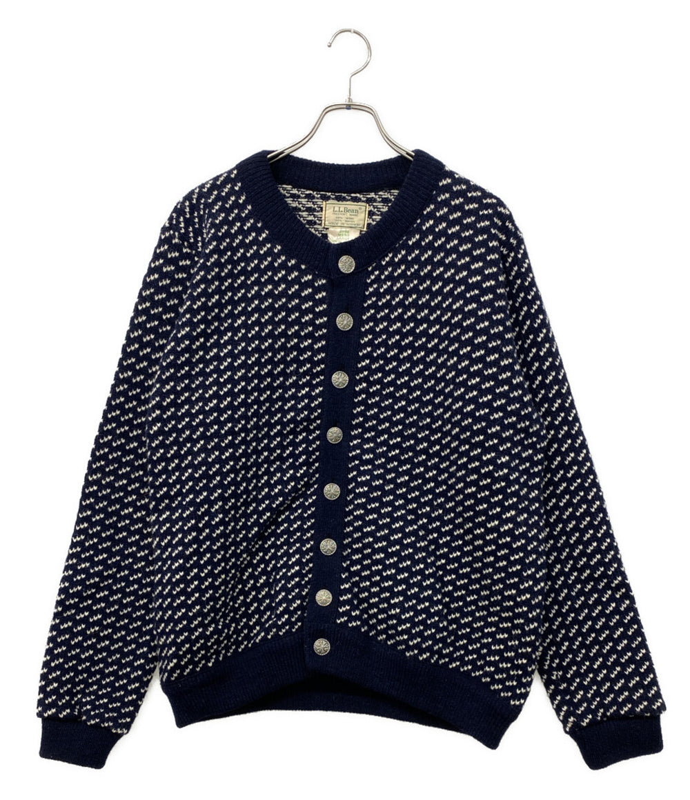 L.L.Bean バーズアイカーディガン 丸首 80s メンズ SIZE L エルエルビーン