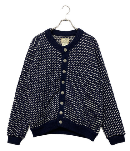 L.L.Bean バーズアイカーディガン 丸首 80s メンズ SIZE L エルエルビーン