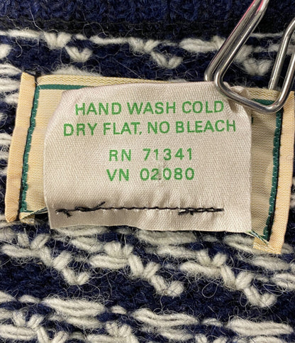 L.L.Bean バーズアイカーディガン 丸首 80s メンズ SIZE L エルエルビーン