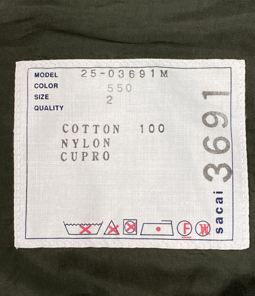 sacai 半袖Ｔシャツ ハーフジップポロシャツ カーキ 25-03691M メンズ SIZE 2 サカイ