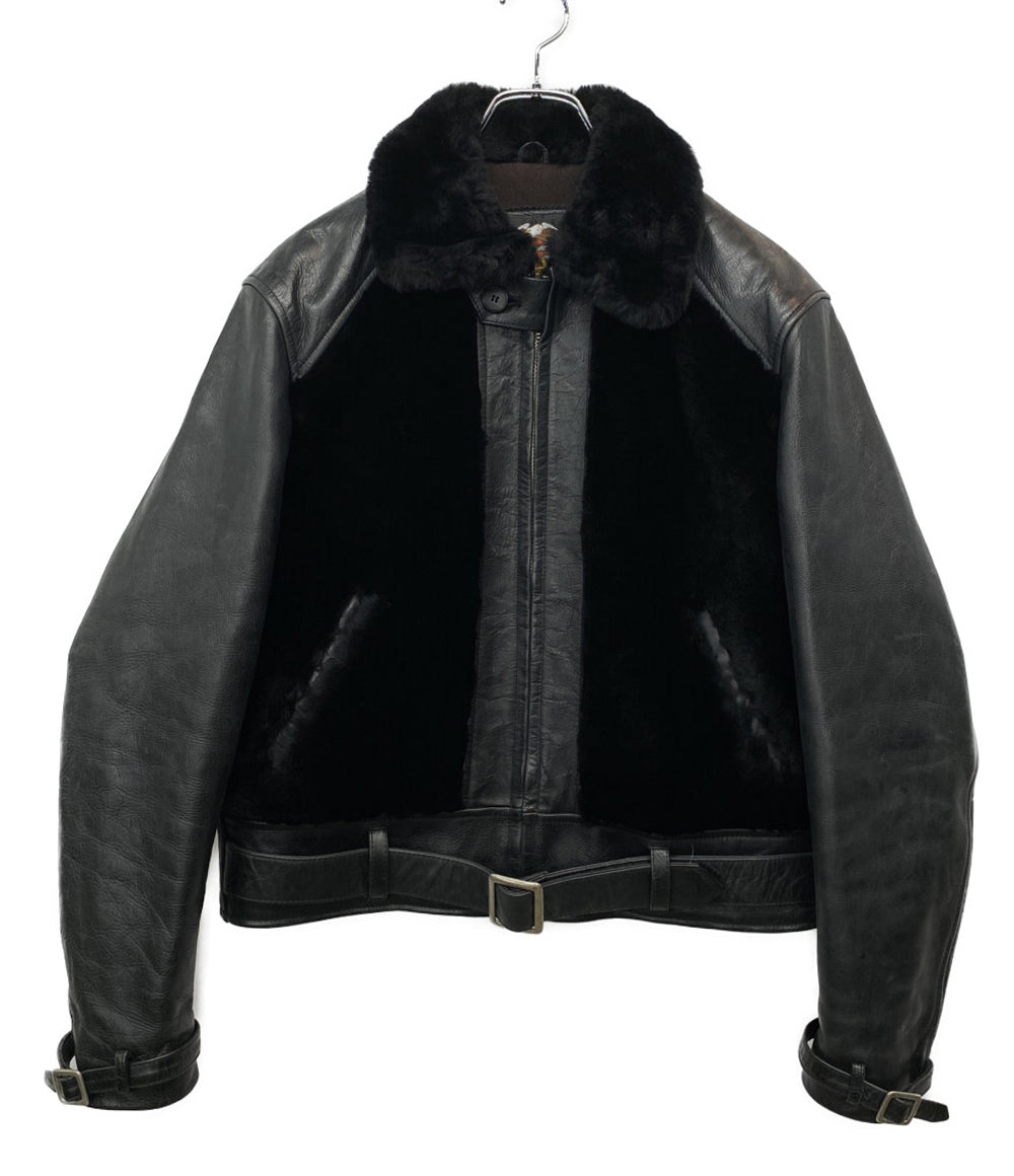 HARLEY DAVIDSON グリズリージャケット 牛革 羊毛皮 ブラック メンズ SIZE M ハーレーダビッドソン