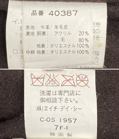 HARLEY DAVIDSON グリズリージャケット 牛革 羊毛皮 ブラック メンズ SIZE M ハーレーダビッドソン