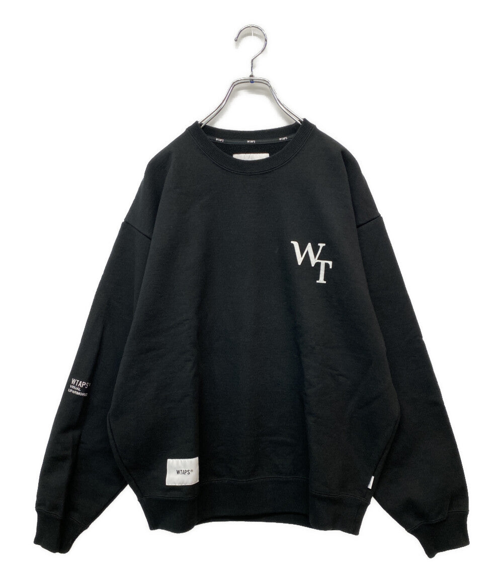 美品 WTAPS スウェット Academy Sweater Cotton ブラック 261ATDT-CSM04 メンズ SIZE 03 ダブルタップス