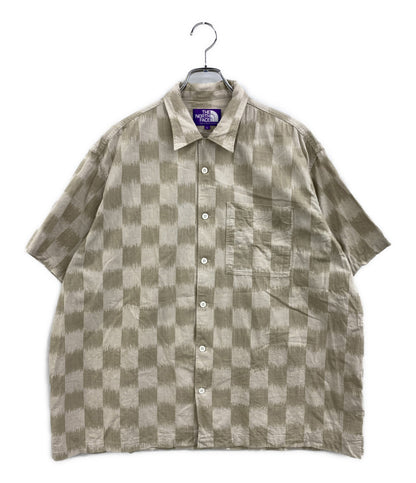 THE NORTH FACE PURPLE LABEL 半袖シャツ Open Collar Checkerboard Field S S Shirt メンズ SIZE L ザノースフェイスパープルレーベル