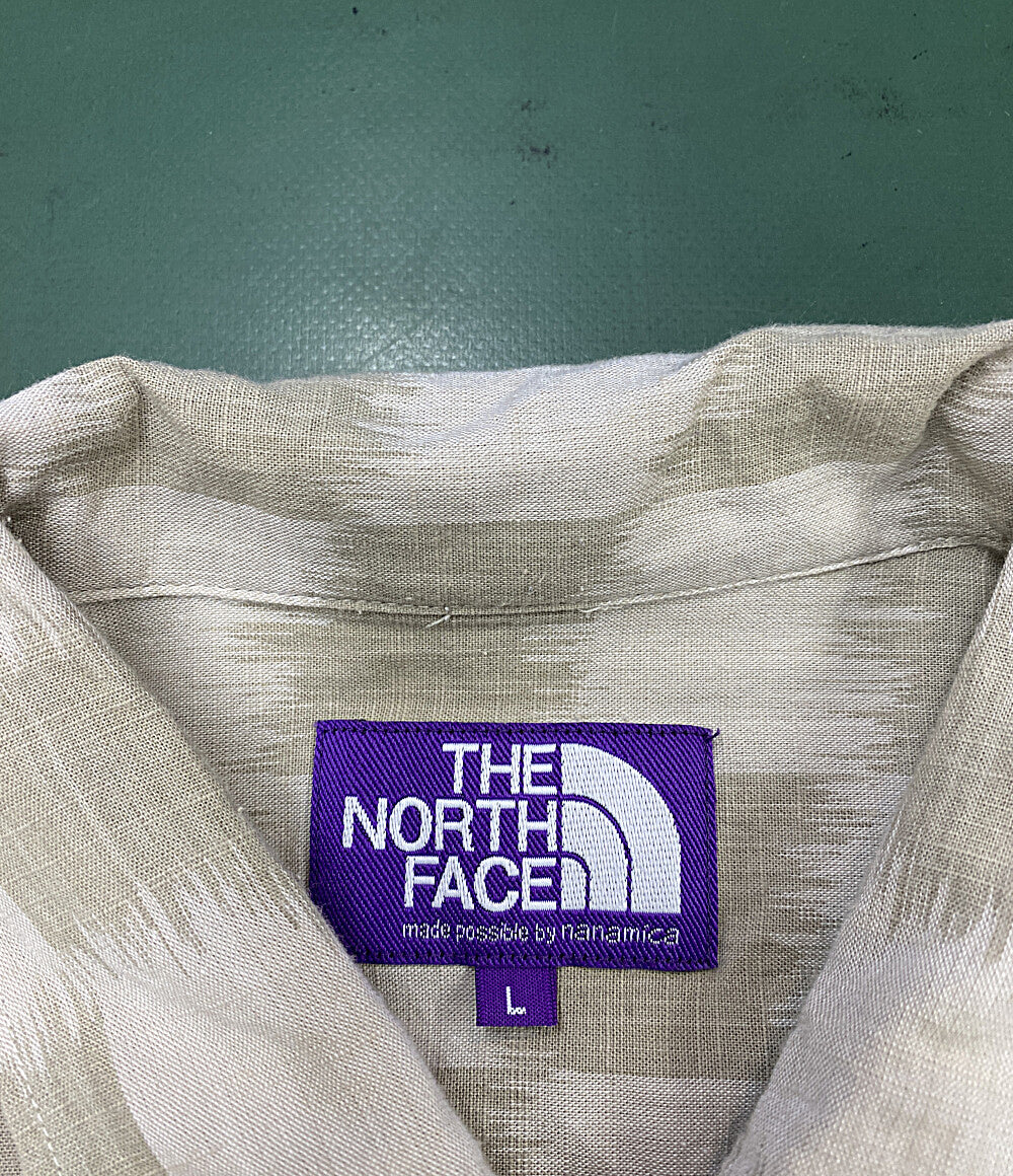 THE NORTH FACE PURPLE LABEL 半袖シャツ Open Collar Checkerboard Field S S Shirt メンズ SIZE L ザノースフェイスパープルレーベル
