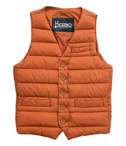 Herno ความงามผลิตภัณฑ์ตำนานลง Gilet สีส้มลงเสื้อกั๊กผู้ชายคือขนาดของเอ็ HERNO
