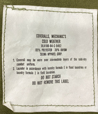 US ARMY ユーエスアーミー つなぎ COVERALLS MECHANICS メンズ SIZE M