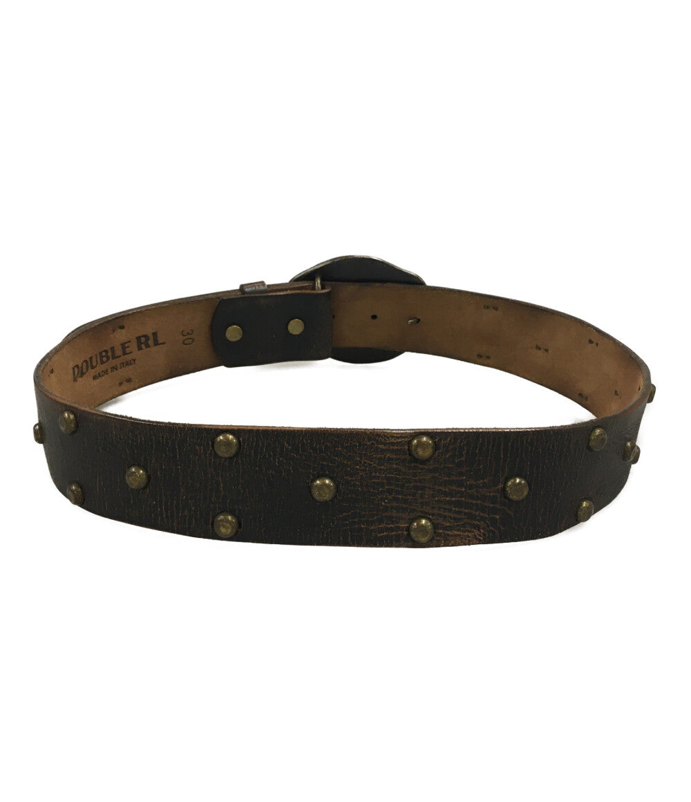 美品 RRL RALPH LAUREN ヴィンテージ加工ロゴスタッズベルト メンズ SIZE 30 ダブルアールエル