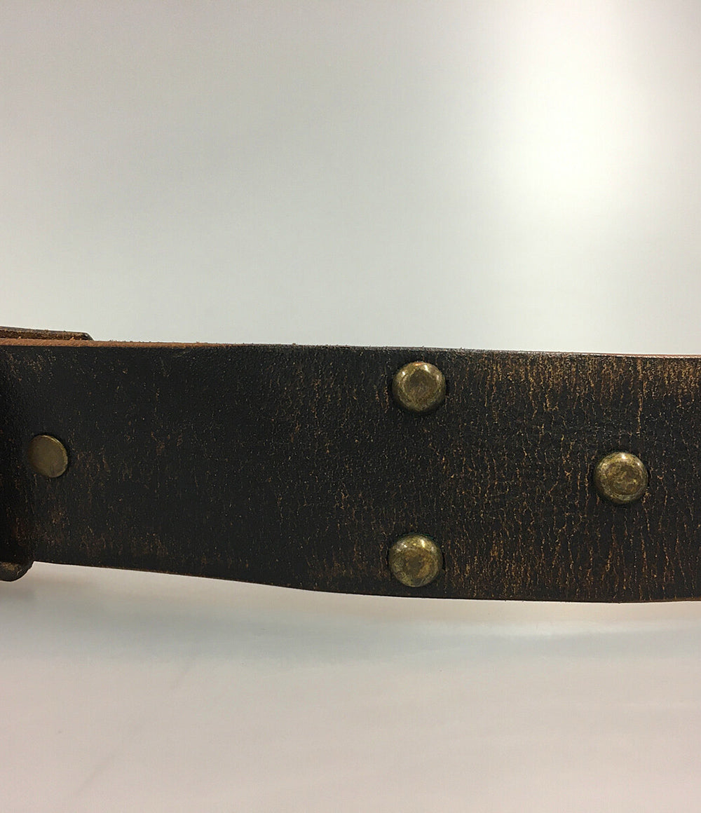 美品 RRL RALPH LAUREN ヴィンテージ加工ロゴスタッズベルト メンズ SIZE 30 ダブルアールエル