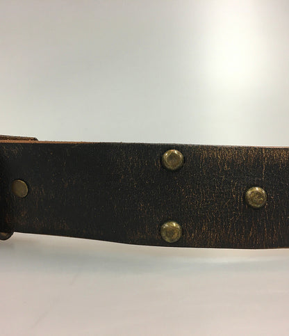 美品 RRL RALPH LAUREN ヴィンテージ加工ロゴスタッズベルト メンズ SIZE 30 ダブルアールエル