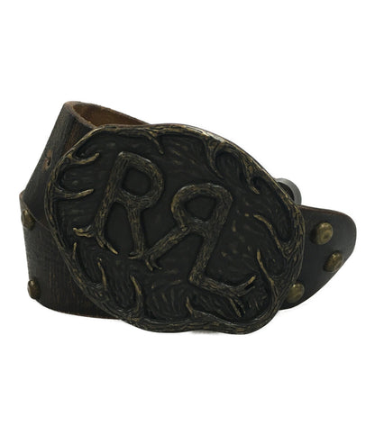 美品 RRL RALPH LAUREN ヴィンテージ加工ロゴスタッズベルト メンズ SIZE 30 ダブルアールエル