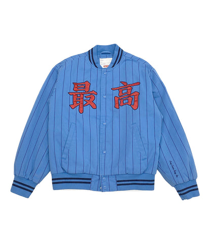 シュプリーム スタジャン Pinstripe Varsity Jacket メンズ SIZE S