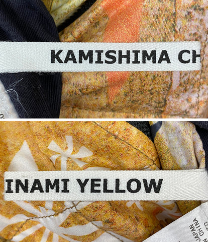 カミシマチナミ ダウンコート 転写リバーシブル     111M-023070 レディース SIZE 38  kamishima chinami yellow