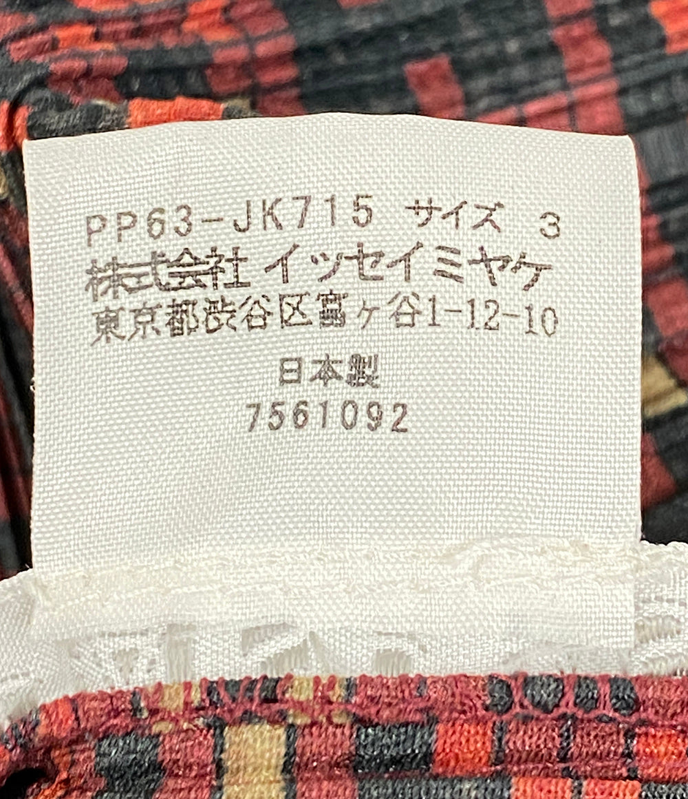 プリーツプリーズ 美品 キャミソール 民族柄ノースリーブトップス      レディース SIZE 3  PLEATS PLEASE