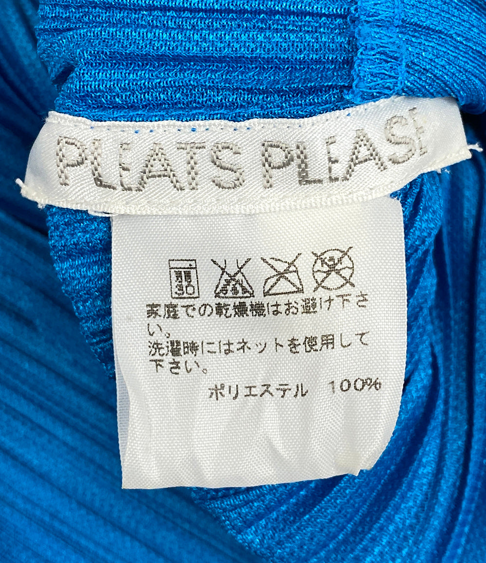 プリーツプリーズ 美品 ノースリーブワンピース ブルー      レディース SIZE 3  PLEATS PLEASE