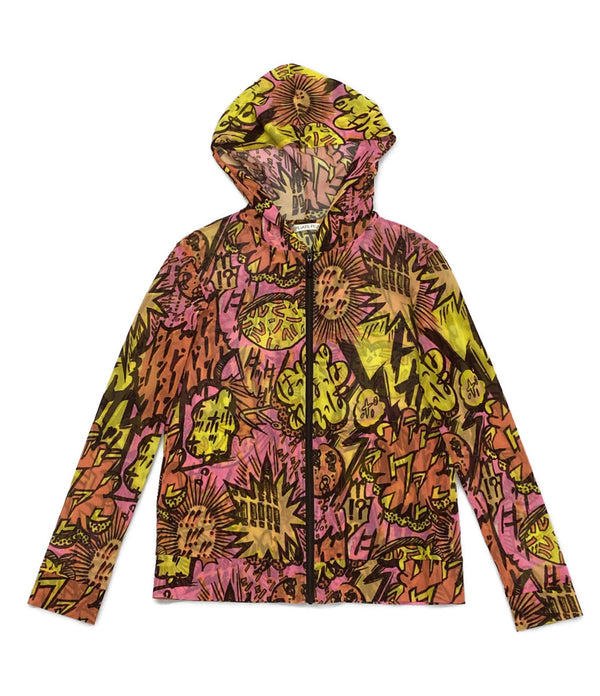 PLEATS PLEASE ISSEYMIYAKE パーカー　希少　レア　柄 プリーツプリーズ 美品 パーカー 漫画ふきだし総柄 07ss レディース