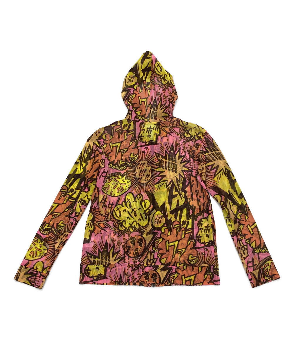 プリーツプリーズ 美品 パーカー 漫画ふきだし総柄 07ss レディース