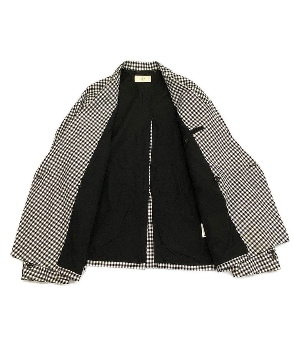 ジエダ テーラードジャケット チェック ホワイト ブラック
