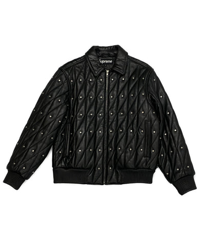 シュプリーム 美品 レザージャケット Quilted Studded Leather Jacket 18AW     メンズ SIZE S  Supreme