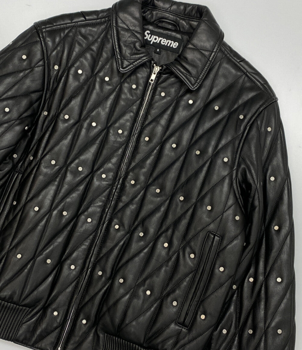 シュプリーム 美品 レザージャケット Quilted Studded Leather Jacket 18AW     メンズ SIZE S  Supreme