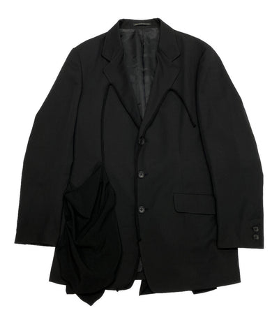 ヨウジヤマモトプールオム  テーラードジャケット WOOL GABARDINE LEFT SIDE DRAPED JACKET 23AW     メンズ SIZE 3  Yohji Yamamoto POUR HOMME