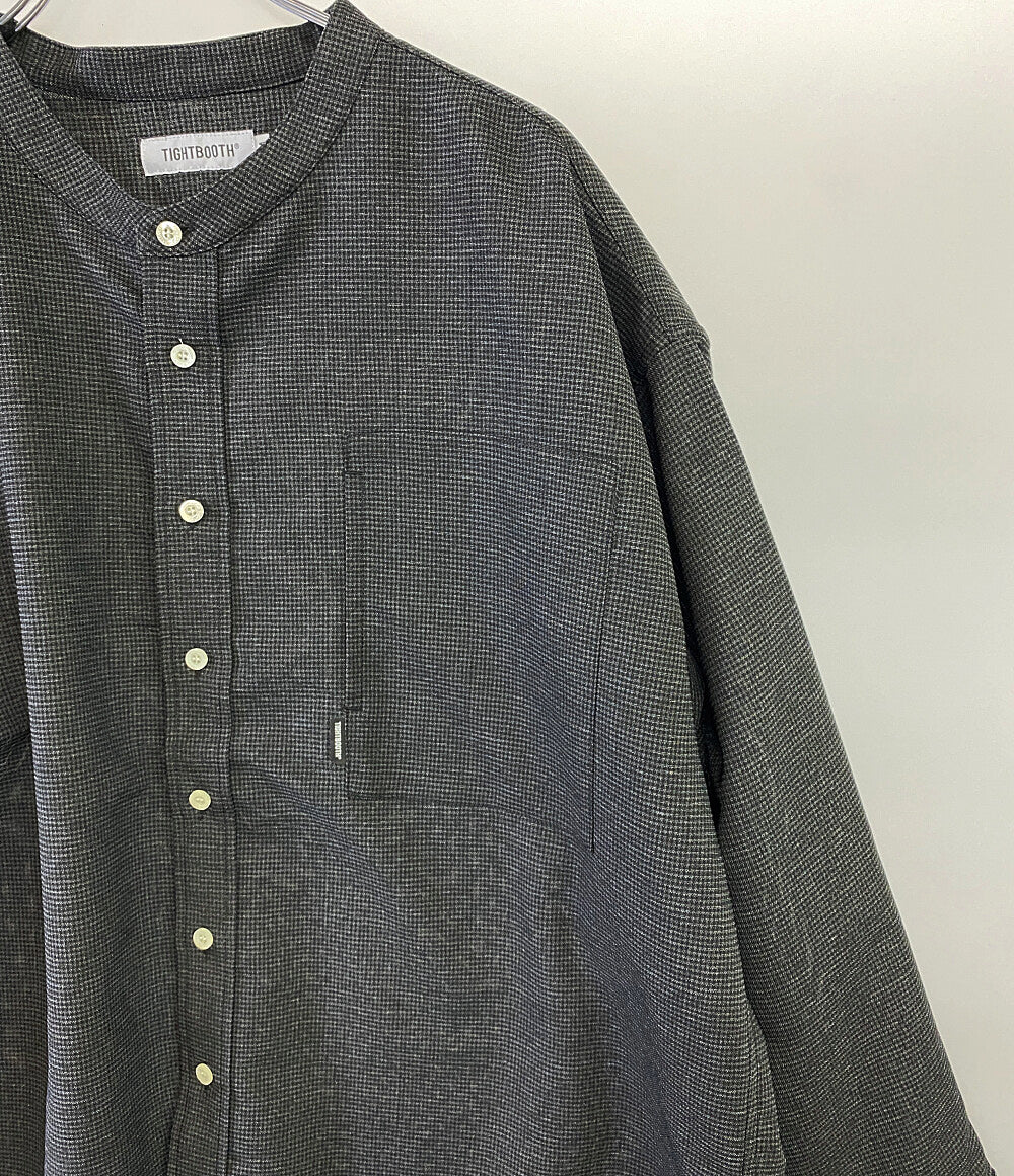 美品 タイトブース 長袖シャツ CHIDORI BAND COLLAR SHIRT 22ss     メンズ SIZE M  TIGHTBOOTH