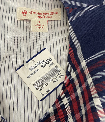 ブルックスブラザーズ  半袖ワンピース チェック柄      レディース SIZE 2  BROOKS BROTHERS