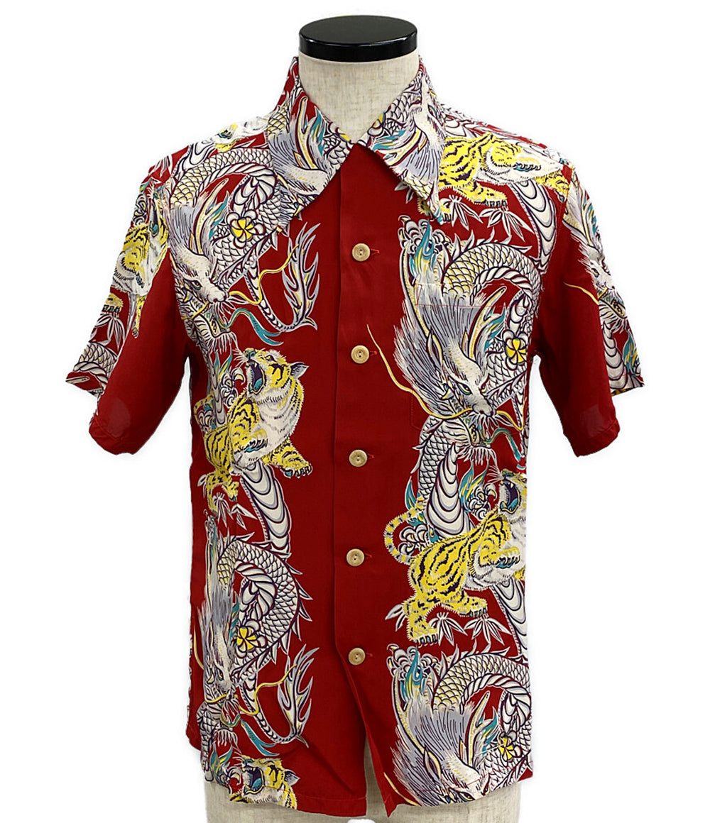 サンサーフ 美品 アロハシャツ TORNADO TIGER SHIRT SS38417 メンズ