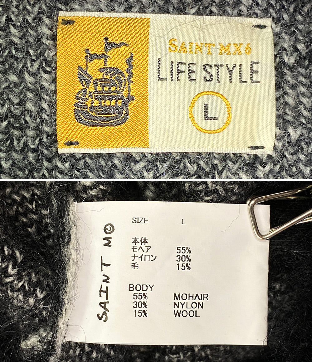 セントマイケル ロゴニット SAINT CREW NECK KNIT 23aw     メンズ SIZE L  SAINT MX6