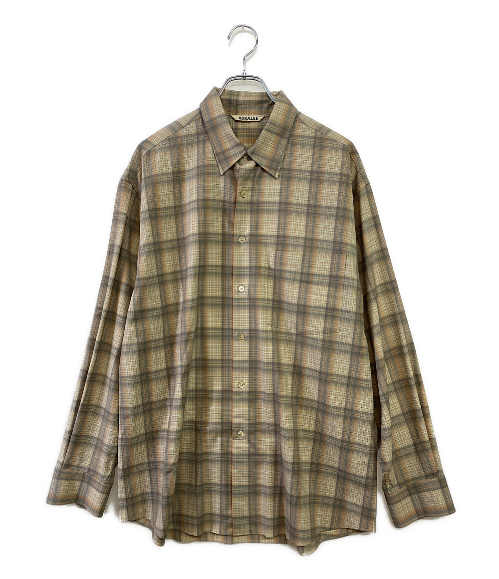 オーラリー  長袖シャツ SUPER LIGHT WOOL CHECK SHIRTS 22AW     メンズ SIZE 4  AURALEE