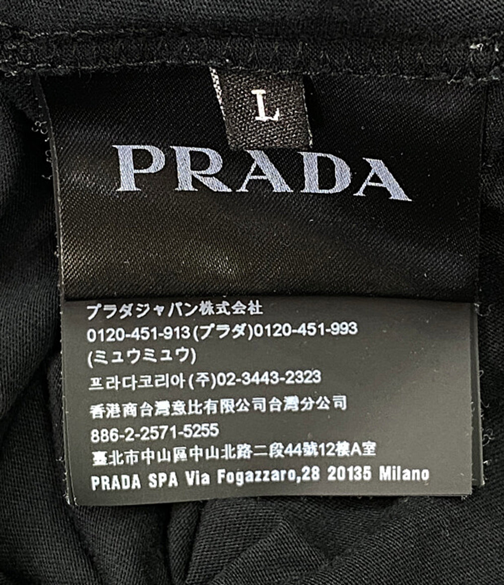 プラダ  ロゴパッチクルーネックカットソー ブラック 2018     レディース SIZE L  PRADA