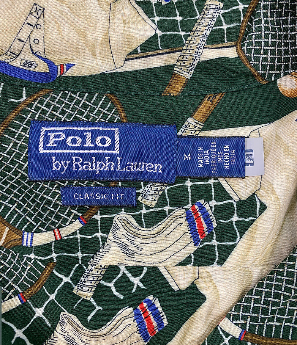 ポロ・ラルフローレン  半袖シャツ 総柄 オープンカラー レーヨン      メンズ SIZE M  POLO RALPH LAUREN