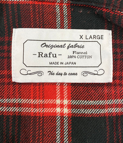 ラフ 長袖シャツ ダメージシャツ オンブレチェック柄      メンズ SIZE XL  RAFU