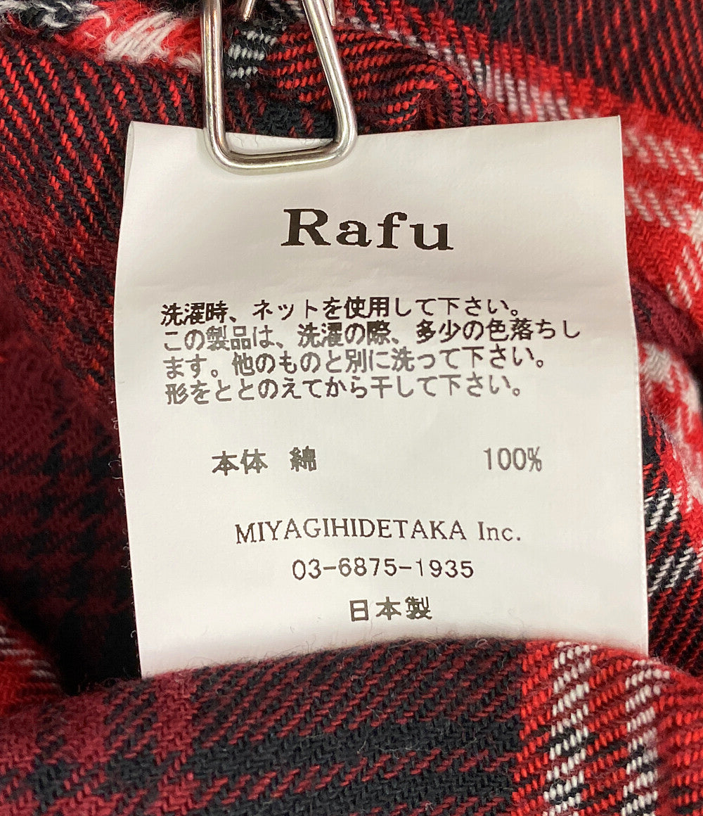 ラフ 長袖シャツ ダメージシャツ オンブレチェック柄      メンズ SIZE XL  RAFU