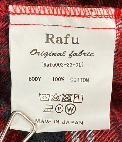 ラフ 長袖シャツ ダメージシャツ オンブレチェック柄      メンズ SIZE XL  RAFU