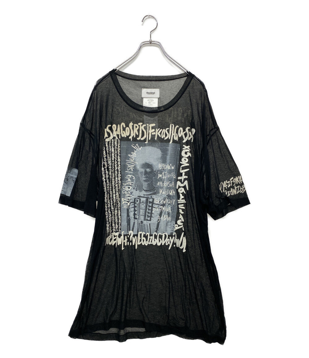 ダブレット  半袖Ｔシャツ SEE‐THROUGH PRINT T-SHIRT 24ss     メンズ SIZE XL  doublet