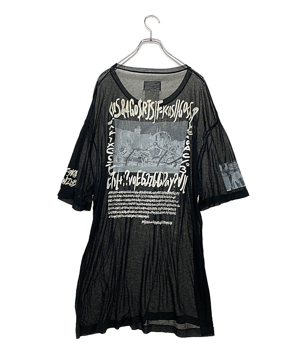 ダブレット  半袖Ｔシャツ SEE‐THROUGH PRINT T-SHIRT 24ss     メンズ SIZE XL  doublet