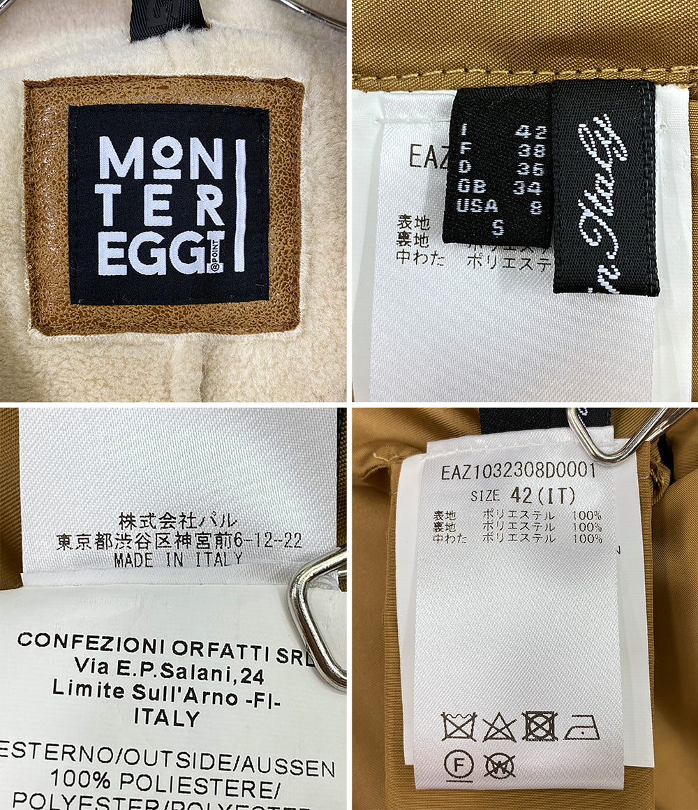 美品 モンテレッジポイント ボアビッグカラーロングコート      レディース SIZE 42  MONTE REGGI