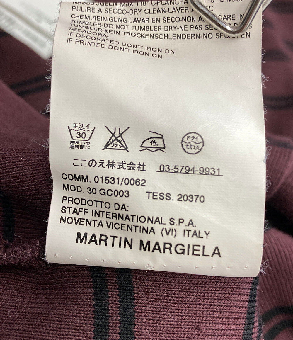 マルタンマルジェラ 美品 Vネックボーダーカットソー ボルドー 06AW     メンズ SIZE 48  MARTIN MARGIELA